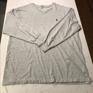 Polo Ralph Lauren v neck long sleeve gray NWOT